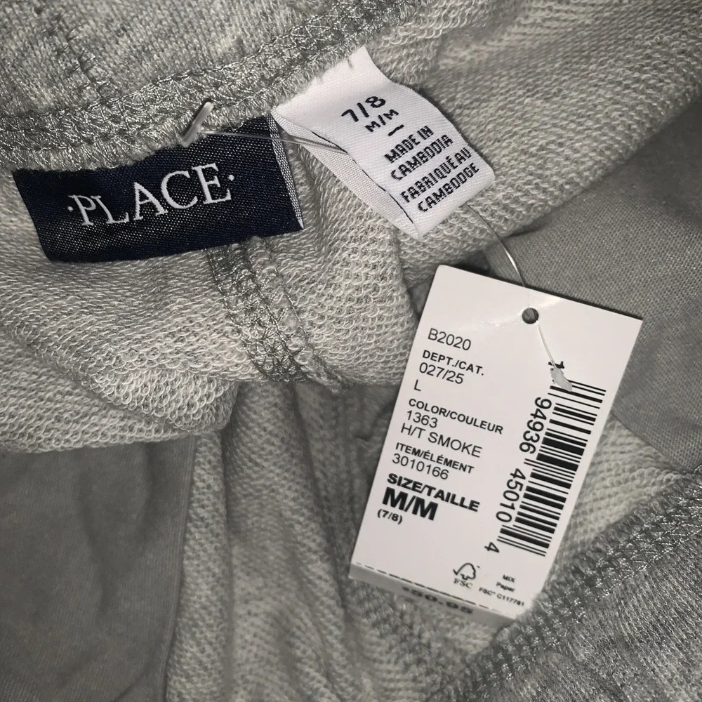 The Childrens Place Boys Pull On Terry Shorts 7/8 M Gray Lot Of 3 Drawstring NEW
